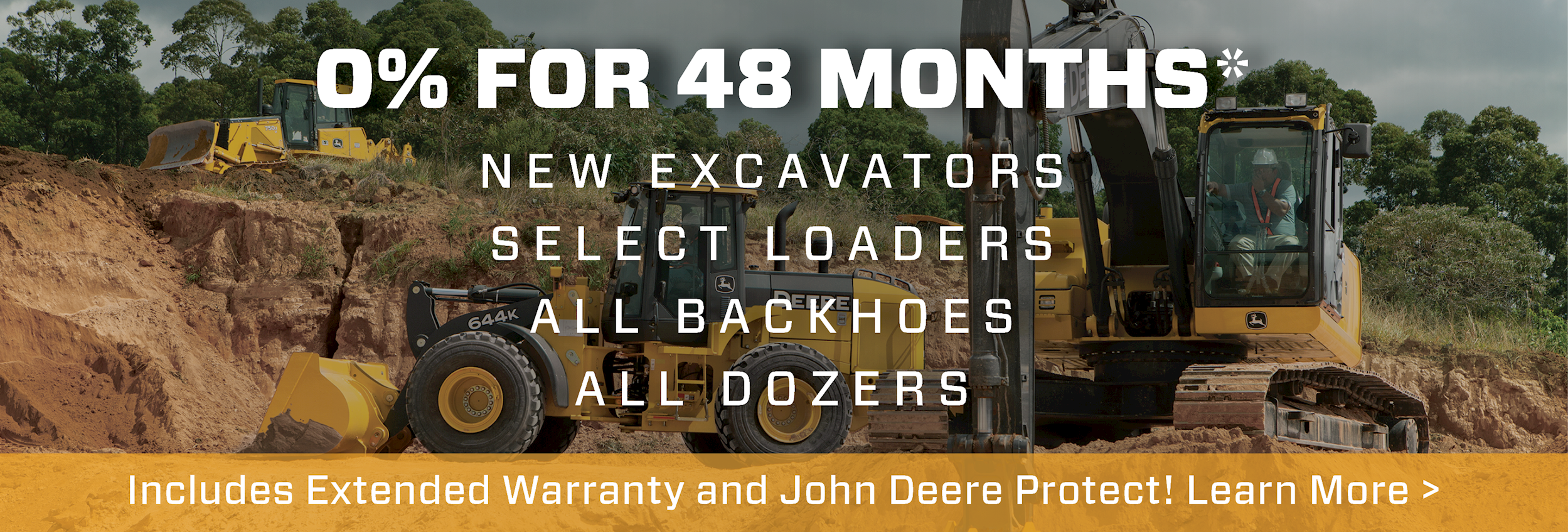 0% for 48 Months on John Deere Construction Equipment