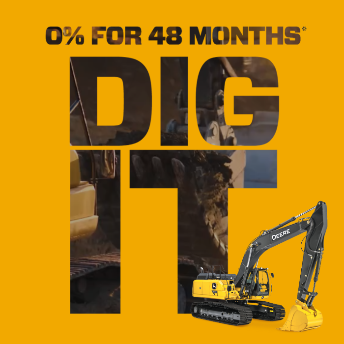 SPECIAL EXCAVATOR FINANCING 0% for 48 months *On select models only*